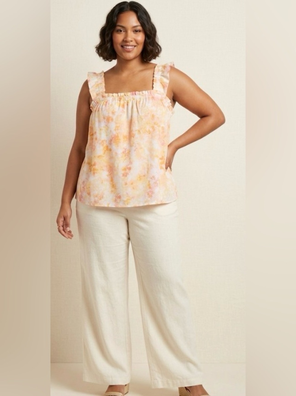 Lularoe Daisy 2X tie-dye ruffle tank top